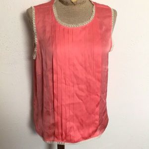 VTG Y2K PRIZE Lolita pleated silk with lace trim Camisole Sz M
